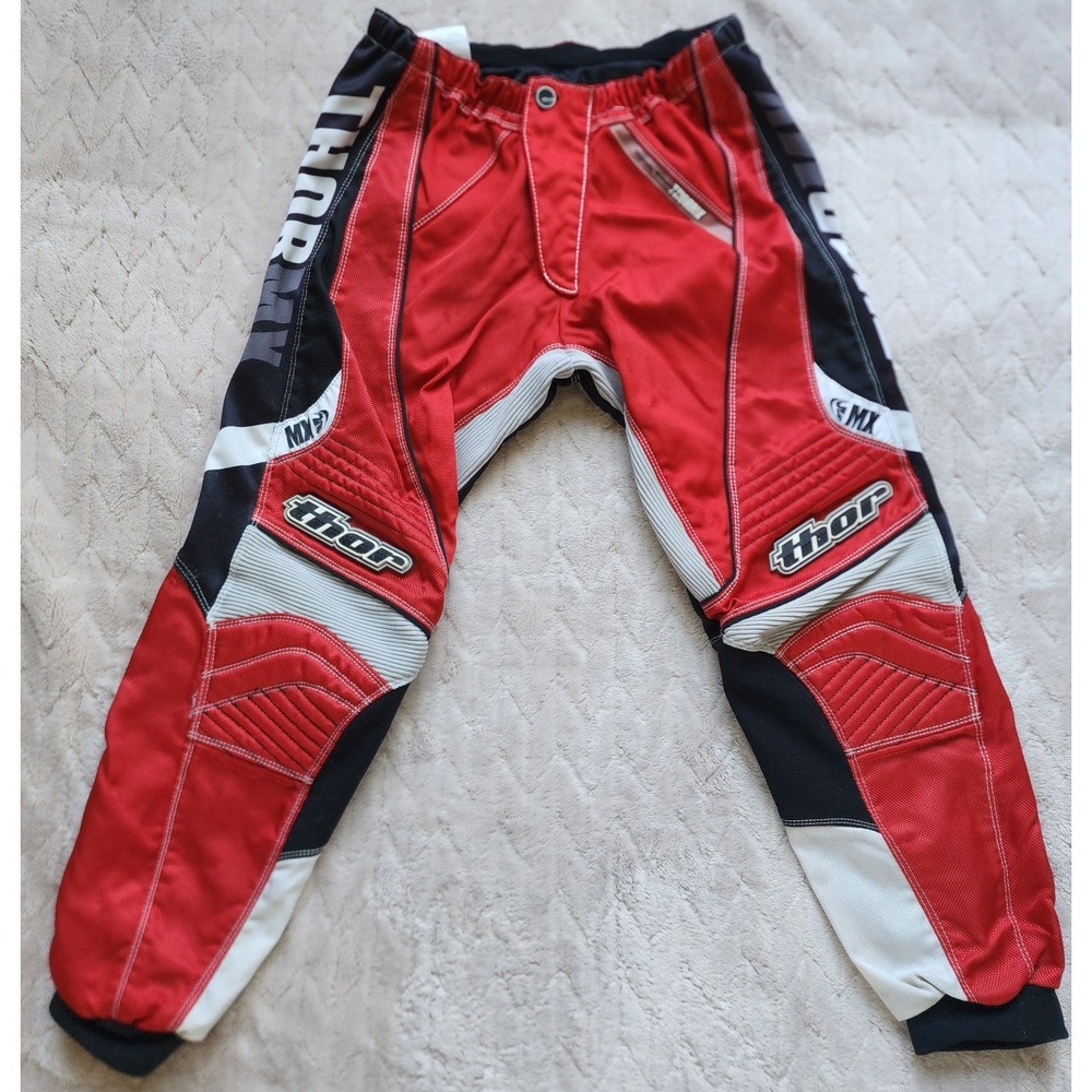 Thor MX Phase Motorcross Pants‎ Red Black White Mens Size 26 Style 1210